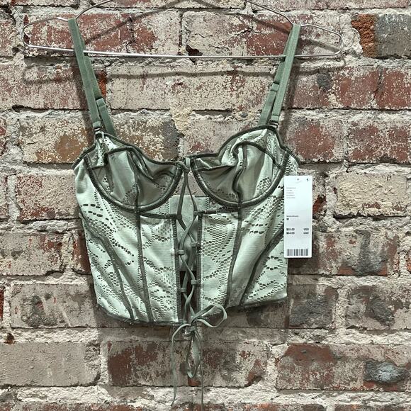 NEW Urban Outfitters Out From Under Amour Lace Lace-Up Corset Medium - Picture 3 of 6
